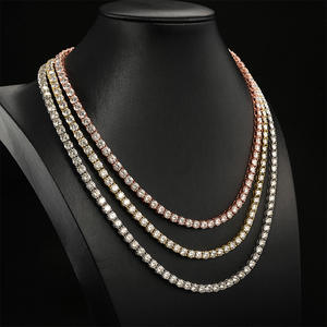 Prezzo all'ingrosso Pass diamante Test 2MM 3MM 4MM 5MM 6MM S925 argento Moissanite catena donna uomo collana Moissanite catena Tennis - Product Image 2