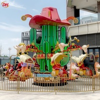 Manège à Bascule Rotatif Western Cowboy, Design Exquis, Attrayant pour les Visiteurs, pour Fêtes Foraines et Événements Extérieurs
