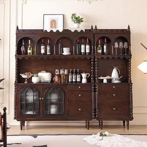 French Retro Solid Wood <b>Sideboard</b> With Storage Living Room Cabinet - Product Image 3
