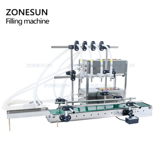 ZONESUN ZS-DTDP4G 4 Heads Diaphragm <b>Pump</b> Olive Oil Juice Soybean Milk <b>Small</b> Bottle Liquid Filling Machine for Beverage - Product Image 5