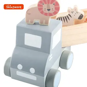 子供車動物トラックおもちゃカラフル子供車木製早期教育面白いおもちゃ