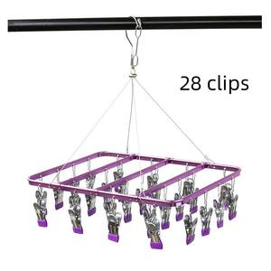 Support de séchage en tissu cintre carré rond en alliage d'aluminium avec crochet pivotant blanchisserie métal vêtements pliable OPP sac unique - Product Image 3