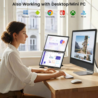 Monitor Portátil de 15.6 Pulgadas para Profesionales Creativos, Diseño Gráfico, Edición de Video, Pantalla Portátil para MacBook Pro, Air, Windows