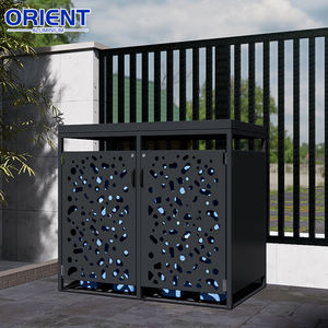 <span class=keywords><strong>Abri</strong></span> pour poubelle à roulettes en acier galvanisé pour l'extérieur, triple <span class=keywords><strong>abri</strong></span> pour poubelle à roulettes pour les bâtiments résidentiels - Product Image 2