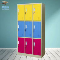 Casier de rangement en acier métallique à 9 portes avec serrure à clé, étanche, couleur personnalisable, assemblé, pour vestiaire de personnel et usage en salle de sport