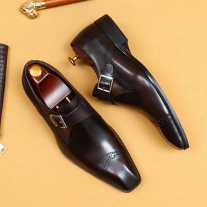 รองเท้าแบบ Monk Strap สำหรับผู้ชาย หัวเหลี่ยม หนังแท้ สายรัดหัวเข็มขัด เหมาะสำหรับใส่ทำงาน ใส่ได้ทุกฤดู - Product Image 3