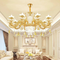 Nouvelle suspension d'hôtel vintage européenne 2026, éclairage LED, art classique, salle à manger moderne, cristal pas cher, lustre turc rétro, lampe 10 90