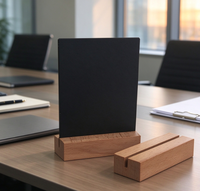 Papan Tulis Mini Meja dengan Alas Kayu Beech, Papan Tulis Berdiri Sendiri untuk Kafe, Pernikahan, Nomor Meja Restoran & Dekorasi