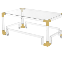 Table basse moderne en acrylique transparent, meubles de salon, marque Yaoming, modèle YM-F0347, qualité garantie, utilisation à domicile, bar, hôtel