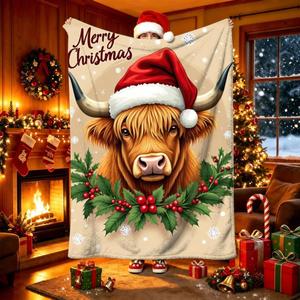 Christmas Santa <b>Gingerbread</b> Flannel Blanket Throw Blanket Nap Blanket Xmas Gift Holiday <b>Decor</b> Lightweight Breathable OEM ODM - Product Image 6