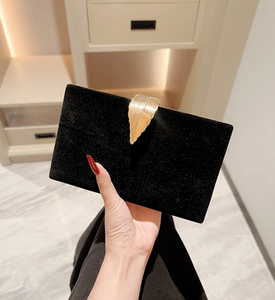Pochette de soirée en velours <span class=keywords><strong>noir</strong></span>, sacs de fête pour mariage et demoiselles d'honneur, vente en gros, petite pochette de soirée de luxe à chaîne pour femme - Product Image 2