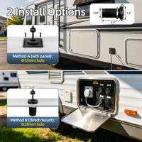 Passe-câble mural en aluminium IP68 compatible avec le kit de passage de courant continu Starlink Mini pour camping-car, marine et hors réseau
