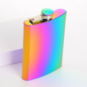 Mini flacon de poche portable avec logo personnalisé, 8 oz, en acier inoxydable argenté, pot à vin, bouteille à <span class=keywords><strong>whisky</strong></span> anti-fuite pour le camping et les voyages - Product Image 3