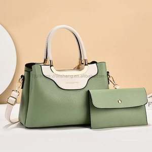 <b>Sequin</b> Leather 2 Pieces Shoulder <b>Bags</b> Set Luxury Designer Women's Handbags Come With a Wallet - Product Image 3