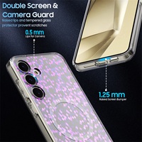 Étui de téléphone magnétique transparent de haute qualité 2 en 1, luxueux et antichoc pour S24 Plus Pro Max