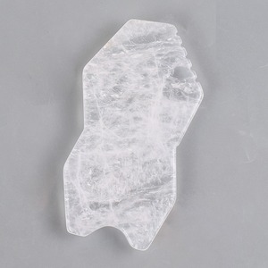 Gua Sha alat wajah kristal putih transparan, batu akupunktur SPA untuk perawatan SPA tubuh leher wajah - Product Image 2