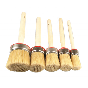 Brosse circulaire en poils de sanglier naturels, brosse de détail automobile, brosse ronde pour <span class=keywords><strong>peinture</strong></span> avec manche en bois verni - Product Image 5