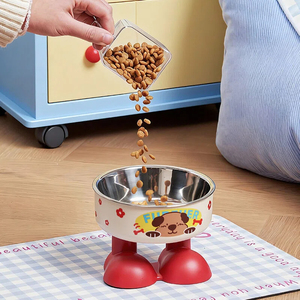 Gamelle surélevée pour chat en acier inoxydable, gamelle surélevée pour chien, antidérapante, orthopédique, pour animaux de compagnie, protège le cou, pour aliments et eau, pour petits chiens - Product Image 4