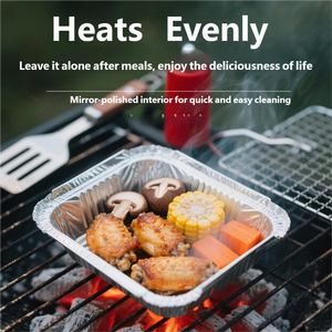 알루미늄 호일 일회용 용기 테이크 아웃 팬 베이킹 트레이 대형 라자냐 팬 풀 사이즈 깊은 스팀 용기 - Product Image 4