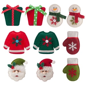 Nouvel ensemble d'ornements de Noël en tissu non tissé, décorations suspendues mignonnes de dessins animés, fournitures de fête de Noël - Product Image 4