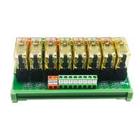 Module de relais scellé DPDT 8 voies 2CO 8A DC24V avec bornes à vis pour montage sur rail DIN pour contrôle PLC