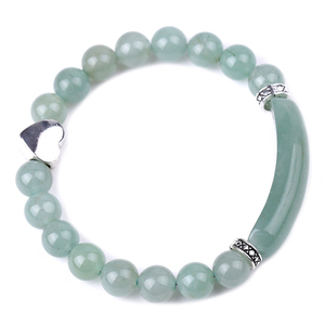 Bracelet en acier inoxydable, perles en pierre naturelle de haute qualité, breloque en forme de cœur, pont en Quartz Rose - Product Image 4