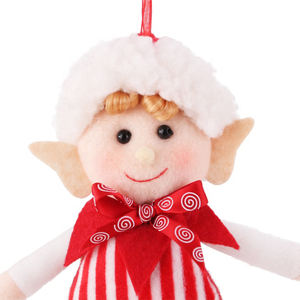 Zaves da 9 pollici decorazioni natalizie moderne da interno coppia elfo appeso <span class=keywords><strong>bianco</strong></span> rosso con cappelli a punta peluche per la casa - Product Image 5