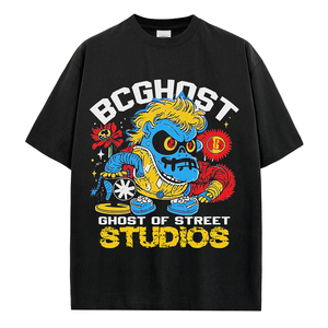 T-shirt ample à manches courtes en pur coton tricoté épais 280g anti-boulochage, style tendance de la <span class=keywords><strong>marque</strong></span> <span class=keywords><strong>DG</strong></span> American Hip-Hop Rock Band, collection High Street - Product Image 1