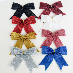 Arco de terciopelo brillante Decoraciones para árboles de Navidad Lazos festivos multicolores para adorno de árbol de Navidad Regalo de decoración de vacaciones ideal - Product Image 3