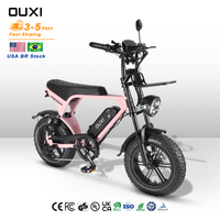 Mini Bicicleta Elétrica com Pneus Largos para Adolescentes, 250W 36V 10.4Ah, com Cadeado, Assento Confortável, para Uso Diário, V8 OUXI