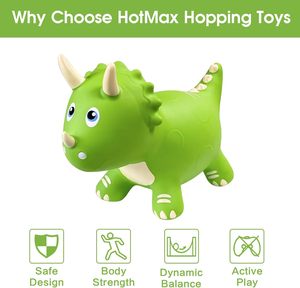 Meilleur Prix Cheval à Bascule Blanc et Vert, Animal à Pousser, Dragon en PVC, Décoration Extérieure pour Enfants, Dinosaure à Poignées Mécaniques - Product Image 5