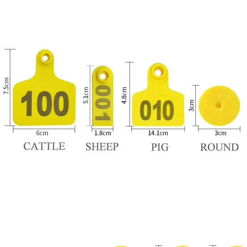 JIATAI OEM אוזן תגים עבור בעלי חיים חזיר כבשים הבקר TPU חומר פלסטיק כבשים תג אישית
