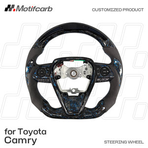 Volante de fibra de carbono forjado azul personalizado con pantalla LED de RPM para Toyota Camry LE XLE SE XSE TRD Avalon 8va generación 2018-2023 - Product Image 2