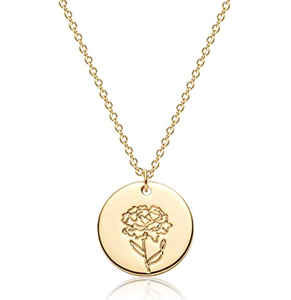 Pendentif de naissance minimaliste pour femmes, bijoux fantaisie, avec chaîne ajustable, breloque pour fleur de mois - Product Image 2