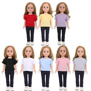 T-shirt uni pour poupée de <span class=keywords><strong>18</strong></span> pouces, vêtements pour poupée américaine de 43 cm, vente chaude - Product Image 6