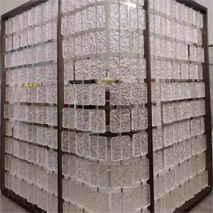 Fabricante <span class=keywords><strong>Metal</strong></span> Acero inoxidable cristal colgante pantalla divisor partición para Resort Hotel restaurante cabina entrada - Product Image 4