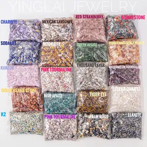 Wholesale hot sale natural various gemstone fengshui crushed stones quartz tumbled crystal chips healing stones