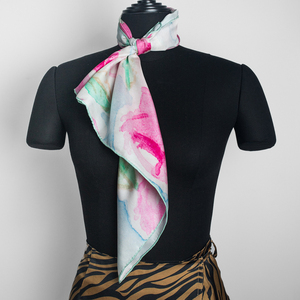 Designer 100 <span class=keywords><strong>soie</strong></span> sergé écharpe femmes impression numérique personnalisée Double face impression <span class=keywords><strong>soie</strong></span> carré 65*65cm pour les femmes - Product Image 6