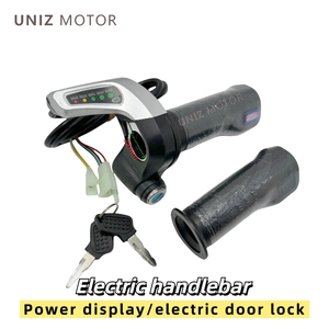 <span class=keywords><strong>Poignée</strong></span> de scooter électrique de haute qualité avec serrure et écran LCD 24V 36V 48V niveau de batterie courant continu accélérateur de vélo électrique - Product Image 3