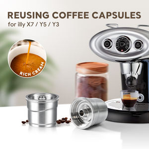 <span class=keywords><strong>Capsule</strong></span> de café réutilisable <span class=keywords><strong>ILLY</strong></span> en gros d'usine avec tamper en acier inoxydable 304 pour <span class=keywords><strong>illy</strong></span> X7 Y3 Y5 - Product Image 5