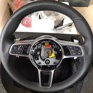 Volant en cuir <span class=keywords><strong>noir</strong></span> sans bouton pour Porsche 911 991 992 Cayenne 958 987 Boxster 986 Panamera 970 Taycan Macan (vente en gros) - Product Image 6