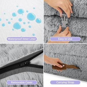 3 in 1 faltbares XL-Rechteck bett für Menschen und Hunde Solid Pattern Flexibles Polster Wasserdichter Liner Egg Foam-für Katzen - Product Image 4