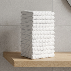 ZUPERIA Lot de 12 torchons de cuisine en coton 100% filé à l'anneau (40x48 cm) – Essuie-vaisselle super absorbants, faibles en peluches, pour le nettoyage et comme serviettes de bain - Product Image 2