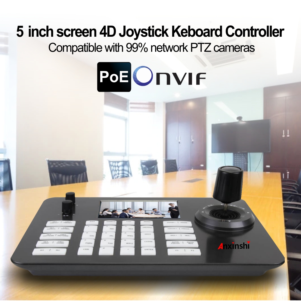 FoMaKo NDI Contrôleur Caméra PTZ Joystick 4D, LAN PoE
