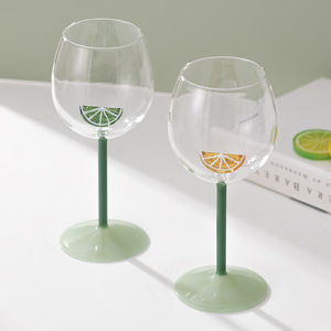 Copa de vino alta creativa de vidrio de borosilicato, copas de vino tinto, varilla fina naranja tridimensional para vino tinto y cóctel - Product Image 3