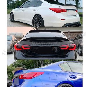สปอยเลอร์หลังรถยนต์แบบ PSM สีดำเงา/ลายคาร์บอนไฟเบอร์ วัสดุ ABS สำหรับ Infiniti Q50 ปี 2014-2020 - Product Image 6