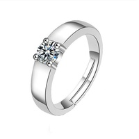 Bague Classique Réglable à Six Griffes Ouvertes en Moissanite pour Femme, Design Inspiré des Étoiles, Bijoux Fins de Luxe Européens et Américains