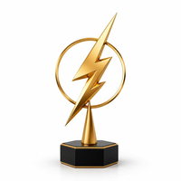 Trophée en métal personnalisé, trophée d'or, design abstrait moderne, sculpture pour cérémonie d'entreprise, compétition sportive