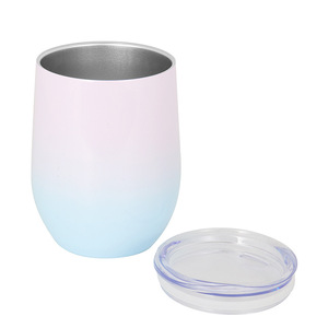 Vasos de Vino de Acero Inoxidable con Logotipo Personalizado, 12 oz, Doble Pared, Aislamiento al Vacío, Forma de <span class=keywords><strong>Huevo</strong></span>, sin Tallo, con Tapa - Product Image 5