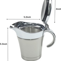 Carafe à sauce en acier inoxydable à double paroi isolée, pour sauces à steak, condiments et assaisonnements pour plats occidentaux